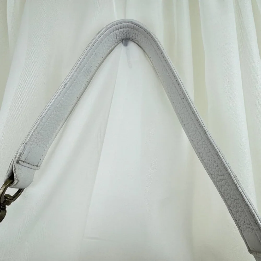 HOBO Cream Leather Hobo Shoulder Bag